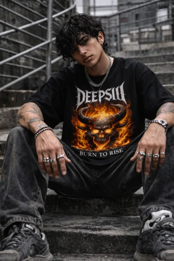 Burn To Rise Oversized Graphic T-Shirt