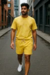 golden-yellow-oversized-tshirt-shorts